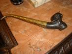 Antieke pijp met koperen mondstuk., Verzamelen, Ophalen, Gebruikt, (Water)pijp
