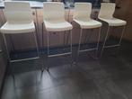4 hoge witte stoelen, Ophalen, Gebruikt, Metaal
