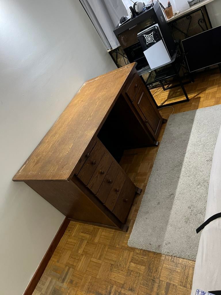 Bureaux en bois naturel massif. Bon etat, Maison & Meubles, Naturel, Enlèvement, Comme neuf, Bois