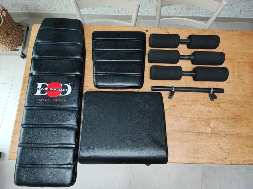 3 x houten kussen/ rugsteun etc + andere., Ophalen, Gebruikt, Benen, Fitnessbank