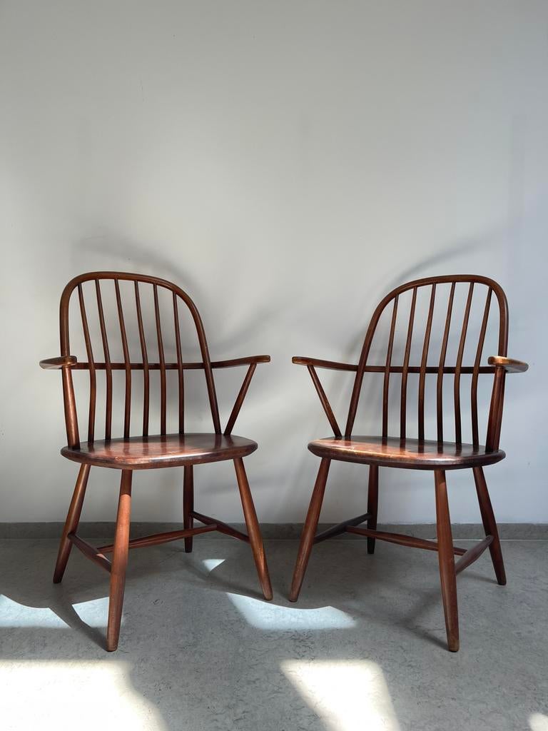 Vintage “Akerblom” stoelen 6 stuks, Huis en Inrichting, Stoelen, Zo goed als nieuw, Hout, Ophalen