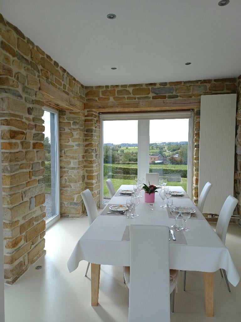 Grande table à manger avec rallonge pour10 personnes, Huis en Inrichting, Tafels | Eettafels, Zo goed als nieuw, Overige houtsoorten