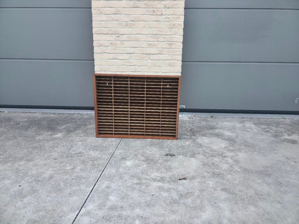 Vintage letterbak hout OLO Canadian type printerkast, Ophalen of Verzenden