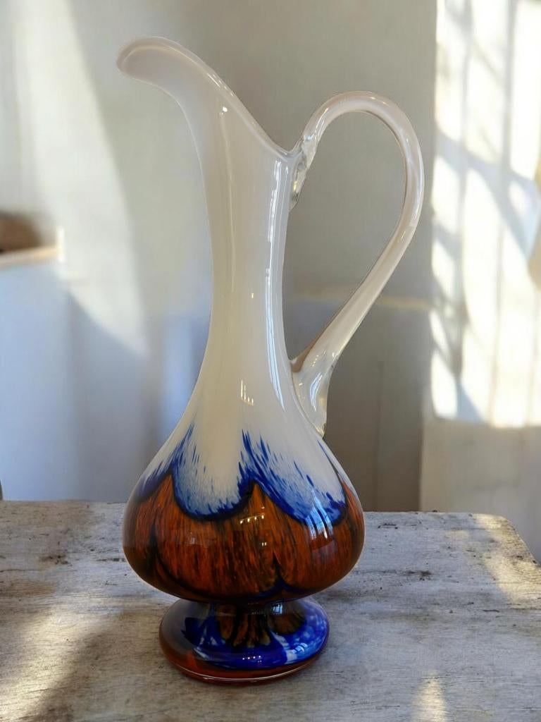 Carafe opaline Florence Empoli Italie  vintage  60-70, Antiquités & Art, Enlèvement ou Envoi