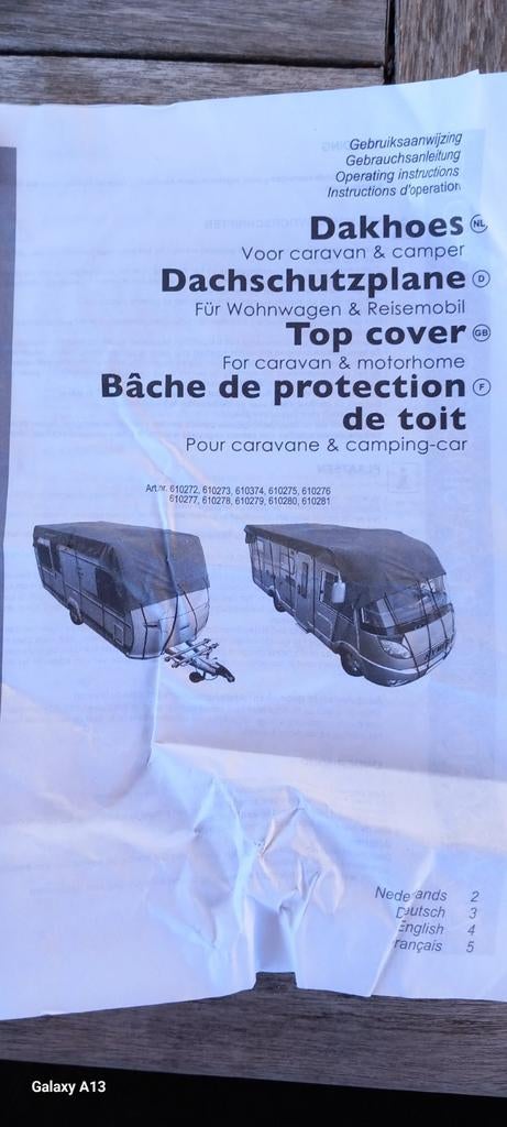 Couverture de toit, jamais utilisée., Caravanes & Camping, Enlèvement