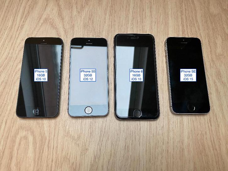 4 opeenvolgende iPhones te koop, Telecommunicatie, Mobiele telefoons | Apple iPhone, Gebruikt, Zonder simlock, iPhone 5, Zwart