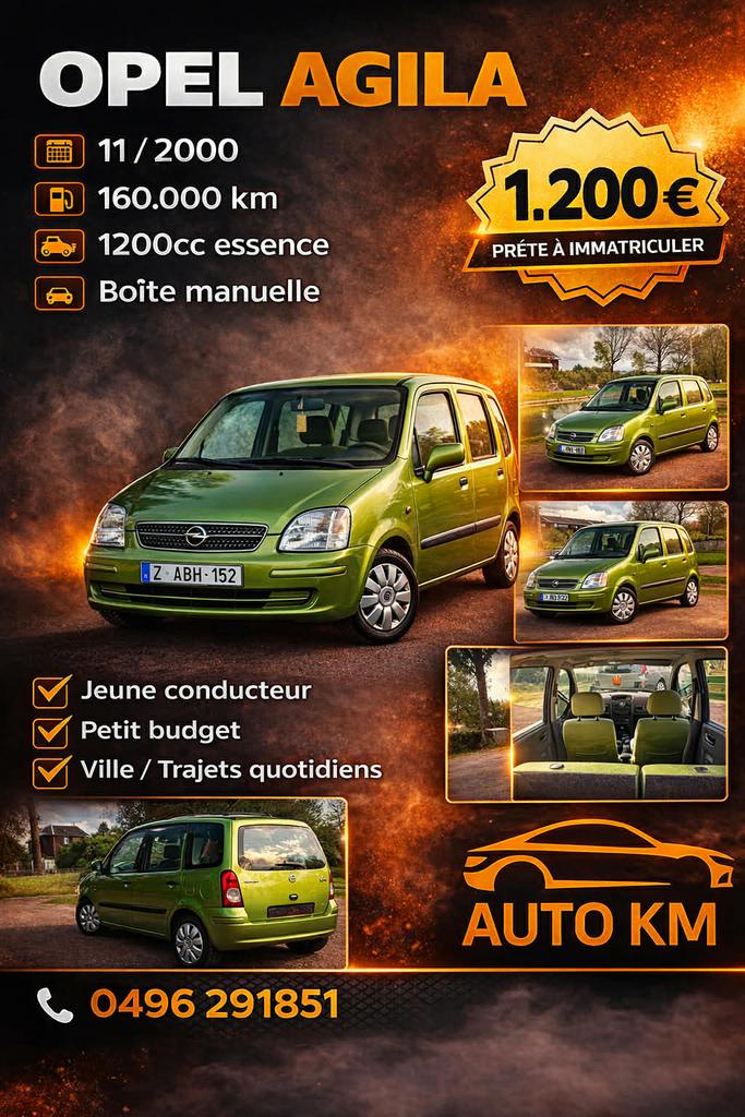 Agila pret à immatriculer, Achat, Entreprise, Boîte manuelle, 5 portes