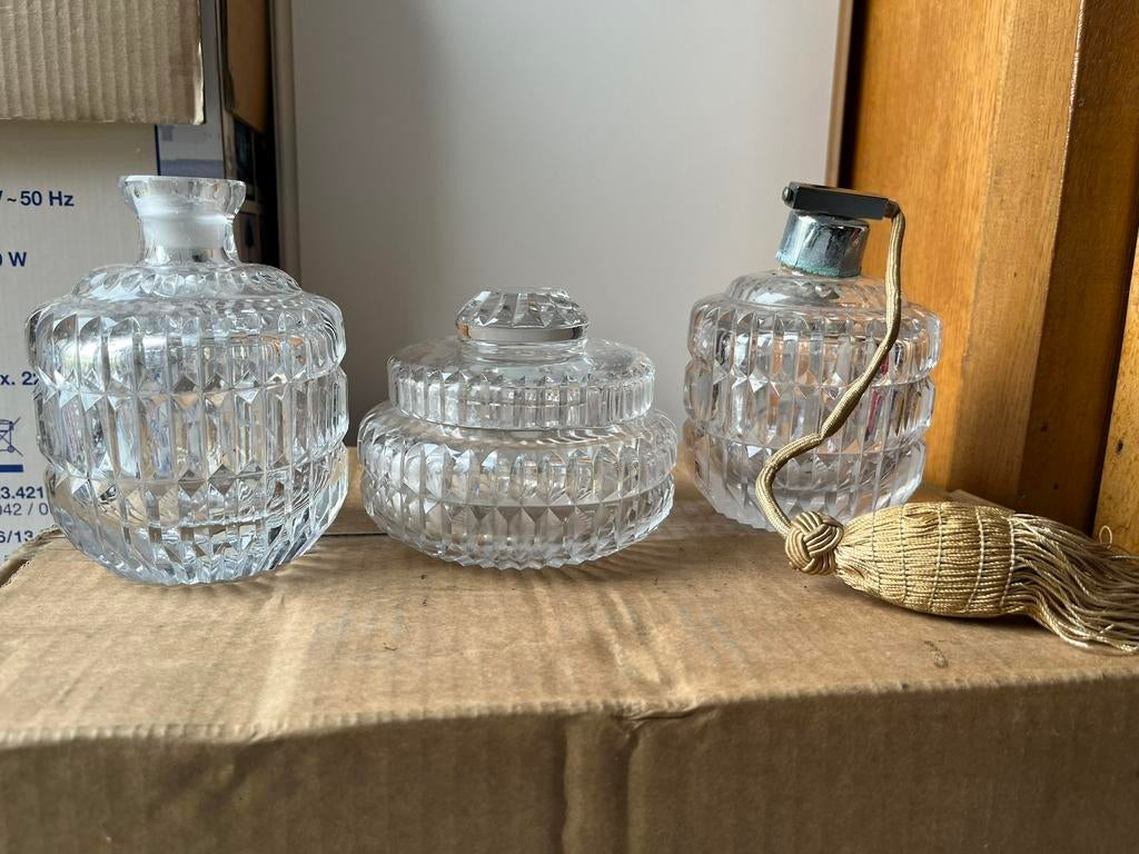Drie vintage parfumflessen., Ophalen of Verzenden