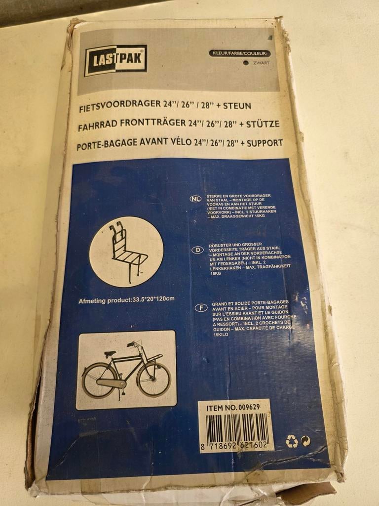 Nieuwe voordrager zwart fiets, Ophalen