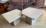 Ensemble de tables basses vintage en travertin,  années 70, Maison & Meubles, Moins de 50 cm, Comme neuf, Enlèvement, 50 à 100 cm
