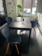 Table à manger IKEA noire 1.80 x 90 +4 chaises Bo Concept, 150 à 200 cm, Cinq personnes ou plus, Enlèvement, Utilisé