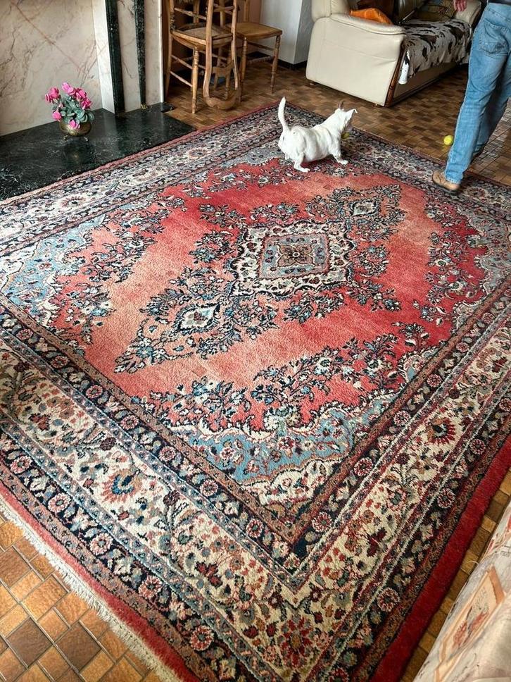 Magnifique  tapis iranien en laine rouge de 3m47 sur 2m68, Antiquités & Art, Tapis & Textile, Enlèvement