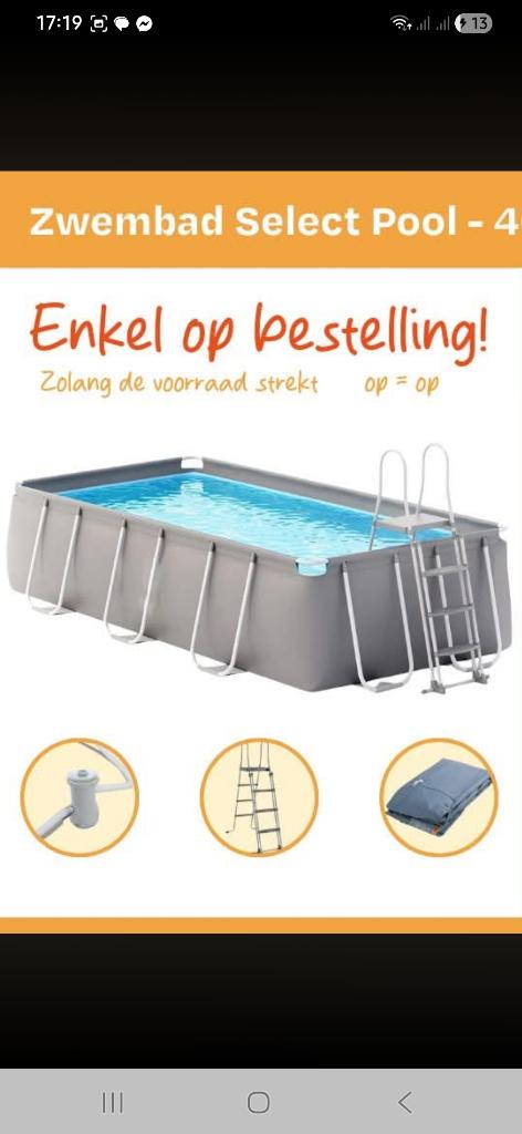 opzetzwembad 4x 2x 122, Tuin en Terras, 200 tot 300 cm, Zo goed als nieuw, Rechthoekig, Ophalen