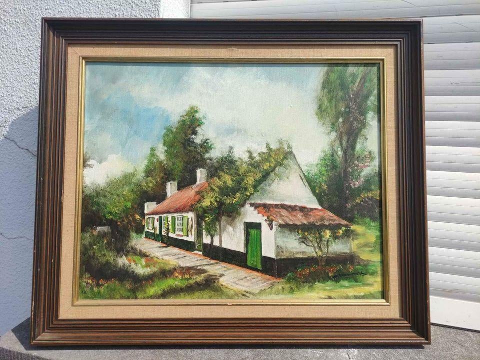 huile sur toile maison signe, Enlèvement ou Envoi