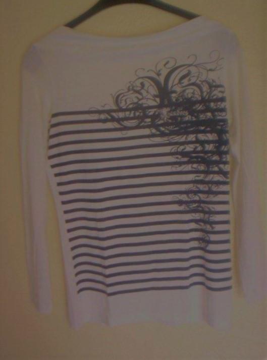 Xandres : ecru /zwart longsleeve boothals leuke t-shirt , M, Kleding | Dames, Maat 38/40 (M), Verzenden, Zwart, Zo goed als nieuw