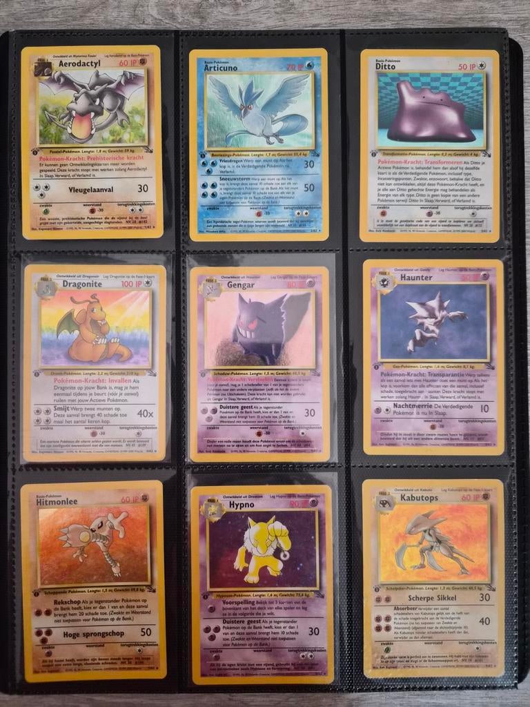 1ère édition : Coffret Fossil néerlandais complet 62/62, Enlèvement ou Envoi, Utilisé, Plusieurs cartes, Foil