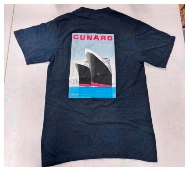 Cunard T-shirt S-M nieuw queen mary 2 famous ocean liners, Kleding | Heren, T-shirts, Nieuw, Maat 46 (S) of kleiner, Blauw, Ophalen of Verzenden