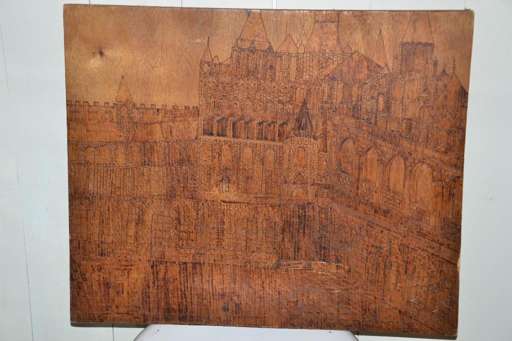 kunstwerk in hout, Antiek en Kunst, Kunst | Beelden en Houtsnijwerken, Ophalen, Houtsnijwerk, Handgemaakt, 20 - 50 cm