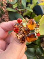 Strass broche vintage verschillende kleuren, Ophalen of Verzenden, Zo goed als nieuw