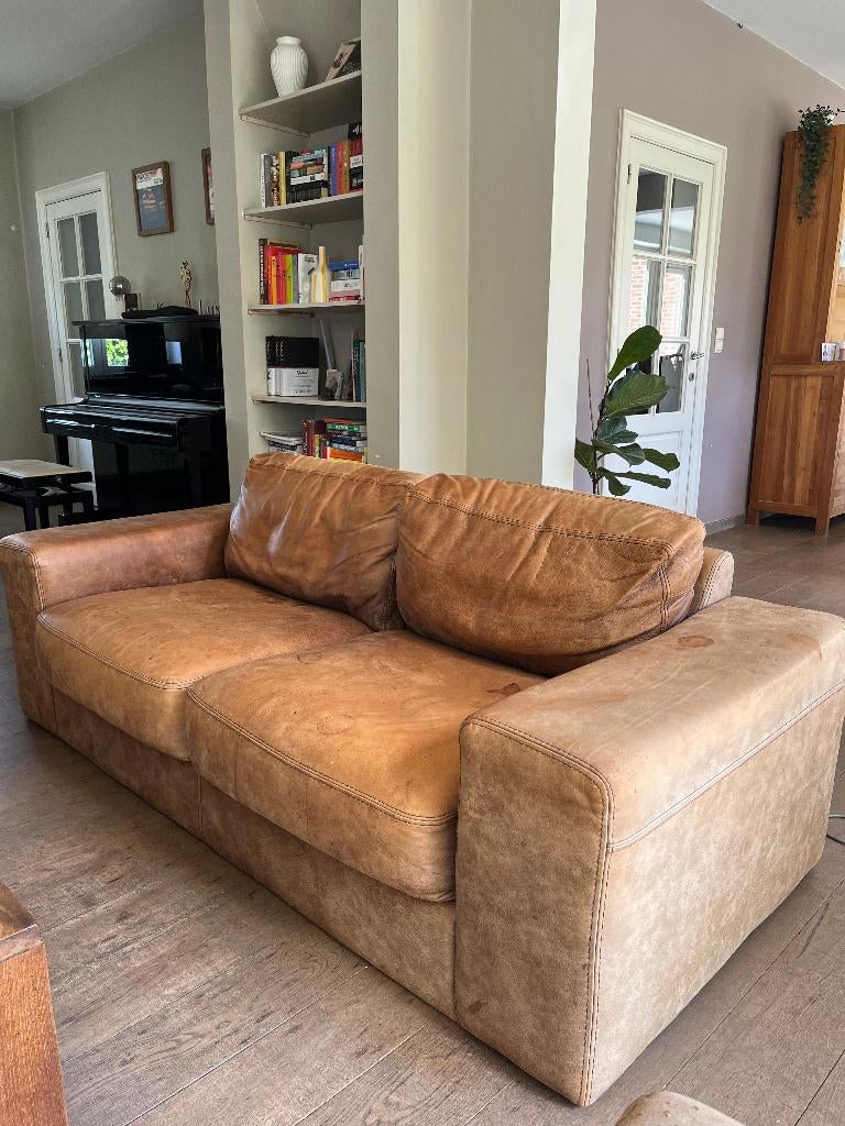 Cognac zetels, Ophalen, Gebruikt, Leer, Rechte bank