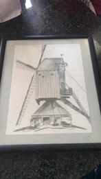 Pentekening A. Helsen molen Larum Geel, Ophalen of Verzenden