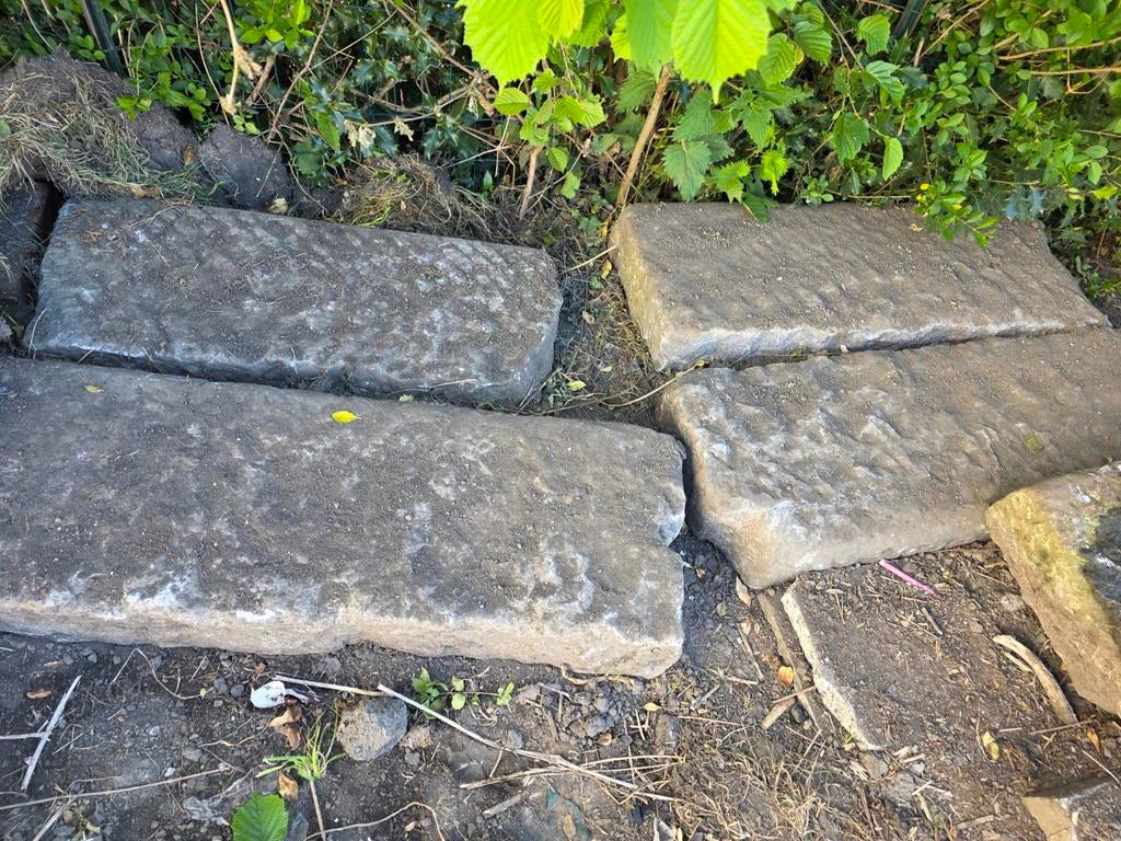 Pierre bleue ancienne bordure belge, Enlèvement, Utilisé, Bordure