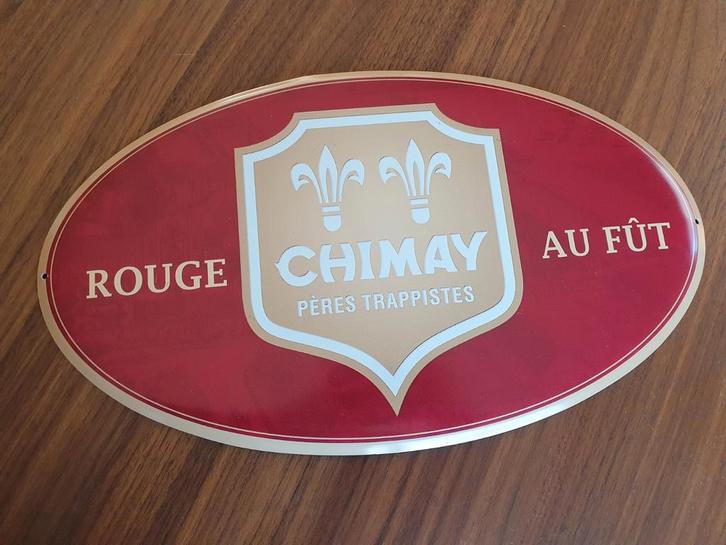 Panneau d'affichage en métal - Chimay Rouge -, Collections, Marques de bière, Utilisé, Panneau, Plaque ou Plaquette publicitaire