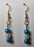 Oorbellen „Bleu lagune”, Handtassen en Accessoires, Oorbellen, Hangers, Nieuw, Goud, Verzenden