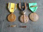 WW2 ABBL set van 3 medailles met onderscheidingen, Verzamelen, Ophalen of Verzenden
