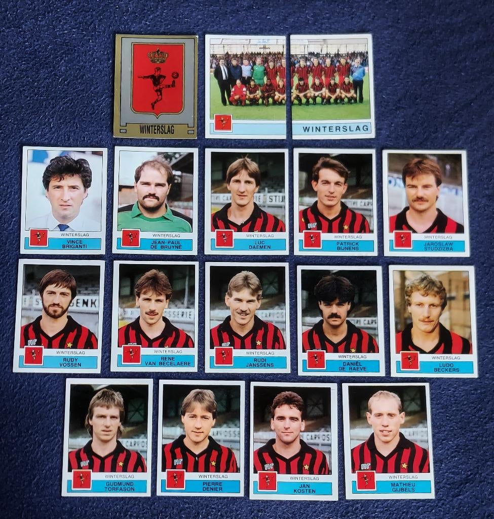 17 versch. Panini stickers voetbal ' FB 1988 - Winterslag ', Ophalen of Verzenden, Nieuw, Meerdere stickers