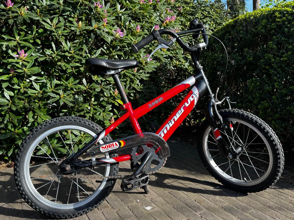 Minerva junior kinder MTB BMX 16 inch, Terugtraprem, Gebruikt, Geen vering, Ophalen