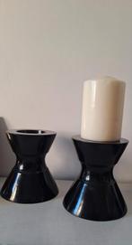 Bougeoirs en métal noir, Ophalen of Verzenden, Gebruikt, Zwart, Metaal