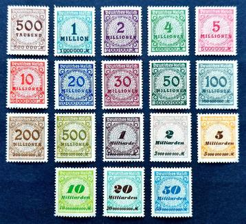 Weimar "rosette"full serie hyperinflatiezegels 1923 POSTFRIS beschikbaar voor biedingen