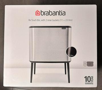 DESIGN VUILBAK BRABANTIA TOUCH BIN 11 + 23 liter - Mat Zwart beschikbaar voor biedingen