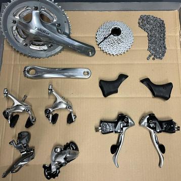 Shimano Tiagra groupset - 9 speed triple, Enlèvement ou Envoi, Vélo de course, Utilisé, Autres types