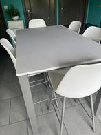 Hoge tafel met 6 stoelen, Huis en Inrichting, Ophalen, 100 tot 150 cm, 50 tot 100 cm, Zo goed als nieuw