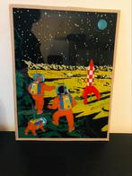 Cadre en verre Tintin sur la Lune, Collections, Tintin, Image, Affiche ou Autocollant, Neuf