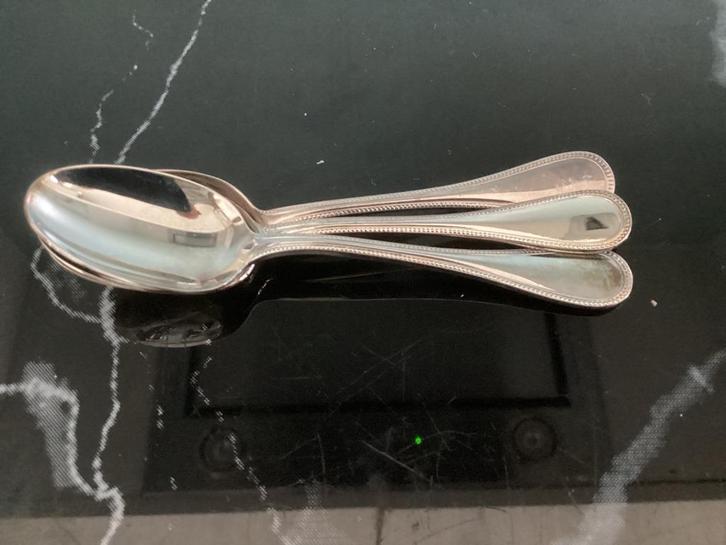 3 mokkalepeltjes Christofle Perles. CHR001/AA., Antiek en Kunst, Antiek | Bestek, Ophalen of Verzenden