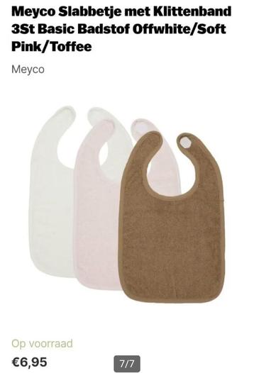 Nooit gebruikt - Meyco baby - kind - slabbetje 6 stuks beschikbaar voor biedingen