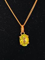 Gouden ketting met peridot hangertje, Enlèvement ou Envoi, Or, Comme neuf, Or