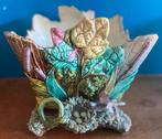 Antieke Barbotine Palissy Jardinière Aap, Slang +Vogelnest –, Antiek en Kunst, Ophalen of Verzenden