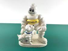 Michelin bibendum met hond zwaar ijzeren reclame beeld kado, Verzamelen, Beelden en Beeldjes, Zo goed als nieuw, Overige typen