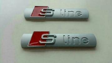 2 emblèmes de garde-boue Audi S Line > noir/argent/argent ma, Enlèvement ou Envoi, Neuf, Audi