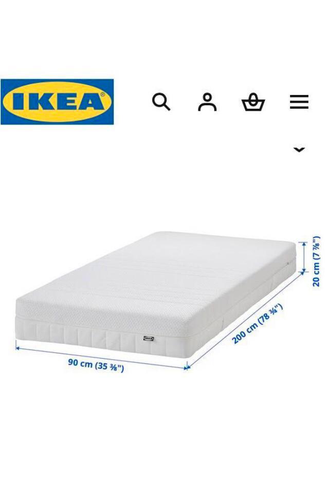 Ikea schuimmatras 90x200, Huis en Inrichting, Slaapkamer | Matrassen en Bedbodems, Ophalen