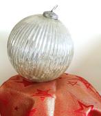 Mega vintage glazen kerstbal heksenbal, mooie patina, Ophalen of Verzenden, Gebruikt