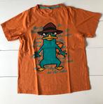 oranje t-shirt Phineas & Ferb 158 164 Agent P, Kinderen en Baby's, Jongen, Gebruikt, Phineas & Ferb, Ophalen of Verzenden