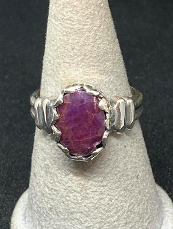 Zilveren ring met echte robijn maat 64, Argent, Neuf, Rouge, 20 ou plus grands