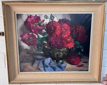 Schilderij (gesigneerd) - Bloemstilleven beschikbaar voor biedingen