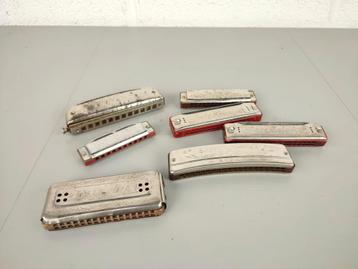 7 vintage mondharmonica's beschikbaar voor biedingen