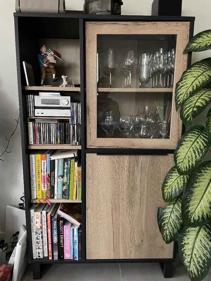 Leuke kast in 2 kleuren, Huis en Inrichting, Kasten | Vitrinekasten, Gebruikt, 150 tot 200 cm, 50 tot 100 cm, 25 tot 50 cm, Met deur(en)